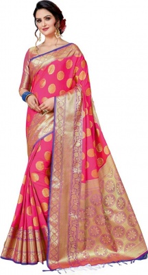Woven Banarasi Poly Silk Saree  (Multicolor)